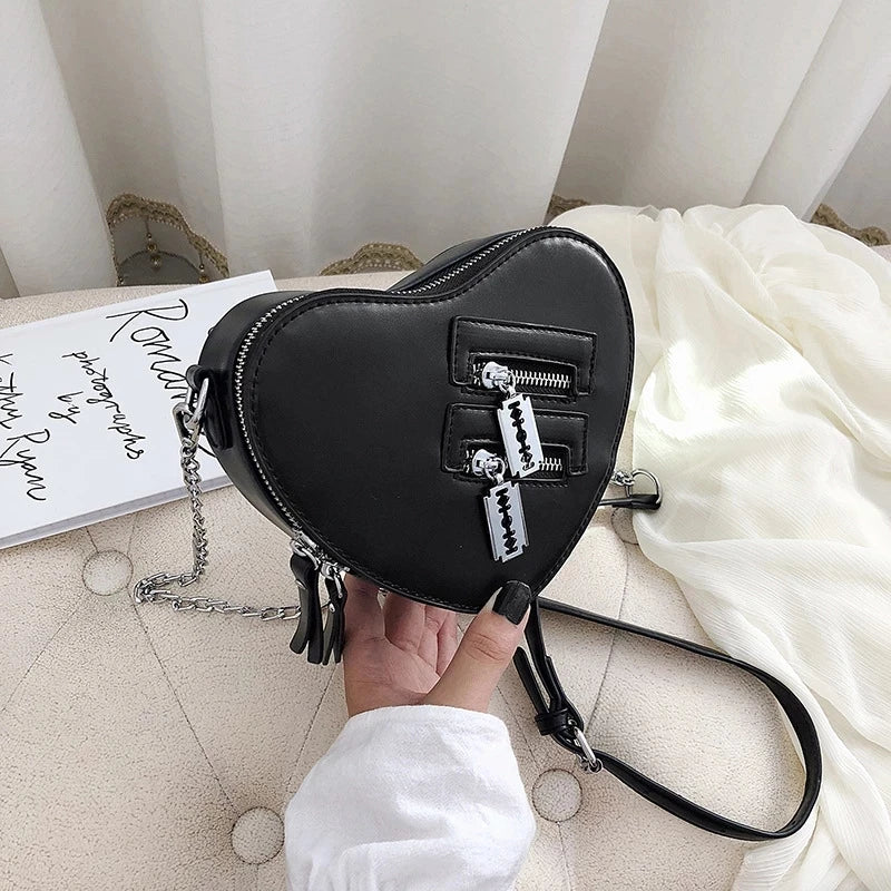 Heart Shape Shoulder Bag Women Chain Crossbody Red Love Purse Clutch Bag
