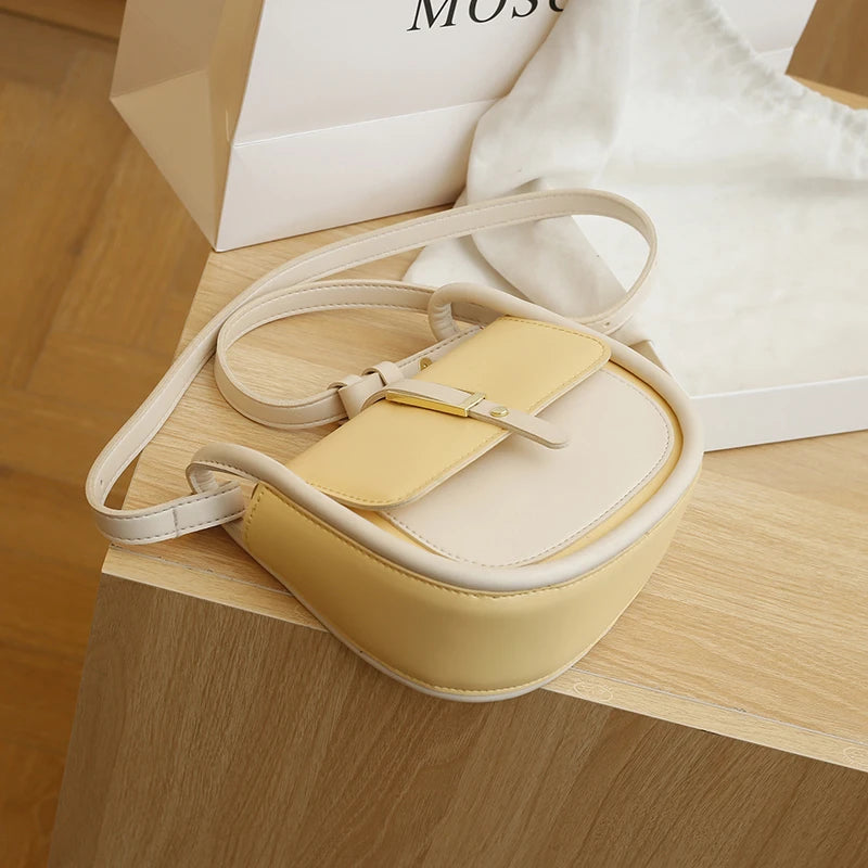 Patchwork Style Crossbody Bag Women PU Leather Handbag