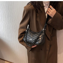 Thick Chain Half Moon Crossbody Bag Women's Shoulder Handbag