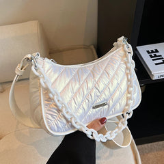 Thick Chain Half Moon Crossbody Bag Women's Shoulder Handbag