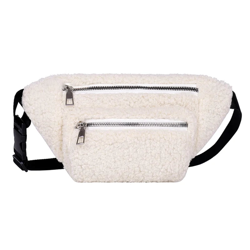 Women's Plush Waist Bag Crossbody Belt Chest Pack