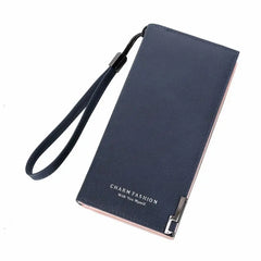 Women Leather Purses High Clutch Zipper Wallet Ladies Long Handbag