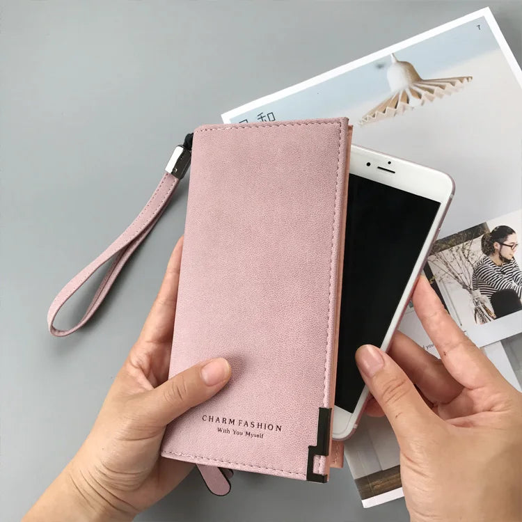 Women Leather Purses High Ladies Clutch Zipper Wallets
