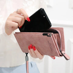 Women Leather Purses High Clutch Zipper Wallet Ladies Long Handbag