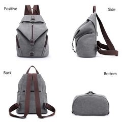 Canvas Backpack School Lady Student Laptop Bag Shoulder Bag