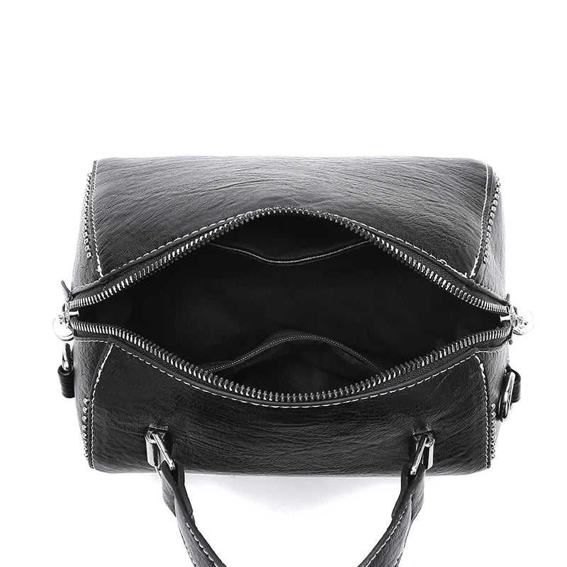 Women Leather Handbags Rivet Female Bag Multicolor High Capacity Crossbody Bags
