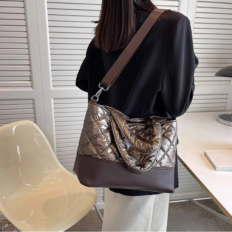 Winter Handbag for Women High Down Cotton Crossbody Bag
