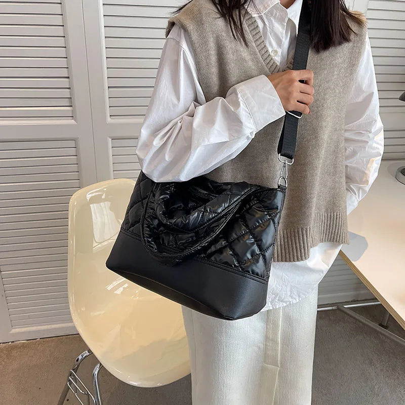 Winter Handbag for Women High Down Cotton Crossbody Bag