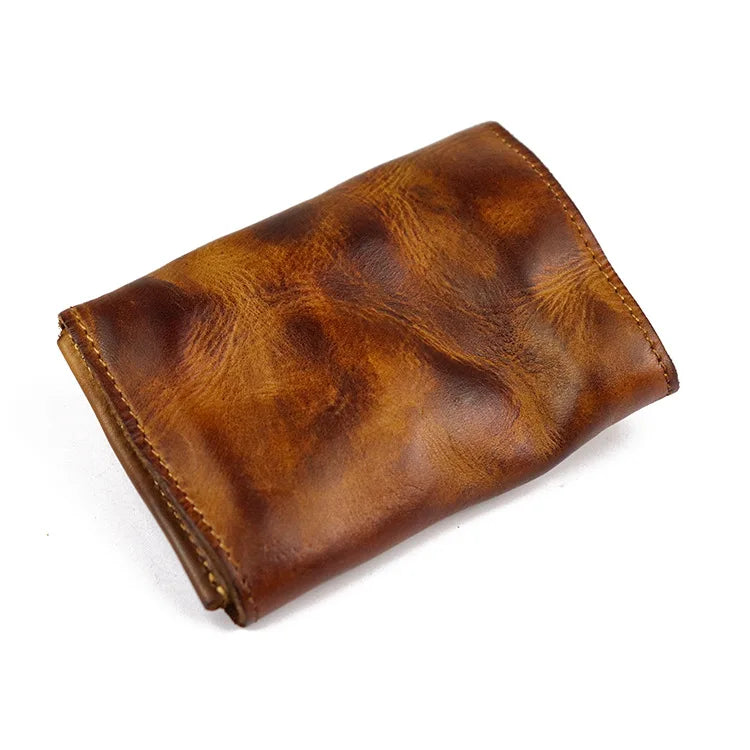 Vintage Leather Wallet Men Women Small Purse Female Portfolio