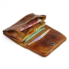 Vintage Leather Wallet Men Women Small Purse Female Portfolio