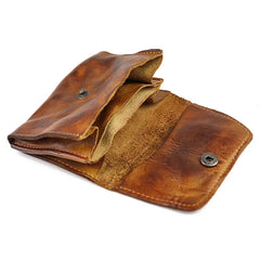 Vintage Leather Wallet Men Women Small Purse Female Portfolio