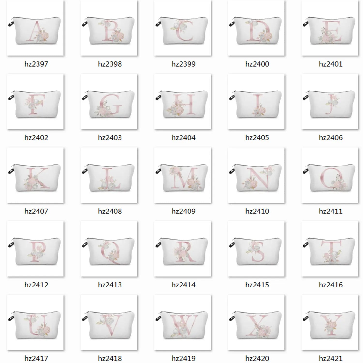 Bridal Party Heat Transfer Flowers Makeup Bag Organizer Cosmetic Pouch Lady