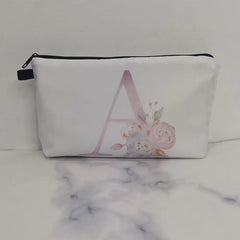 Bridal Party Heat Transfer Flowers Makeup Bag Organizer Cosmetic Pouch Lady