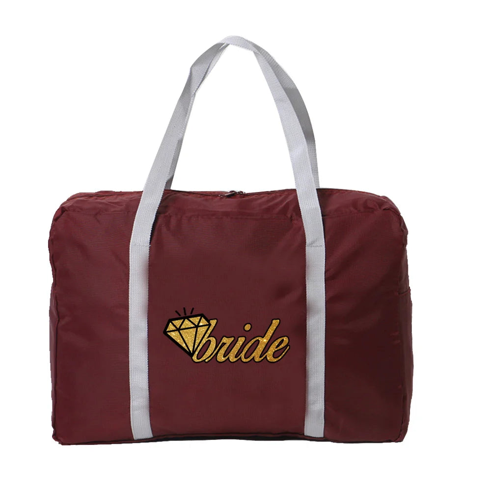 Bride Series Printed Travel Bag Unisex Foldable Duffle Bag
