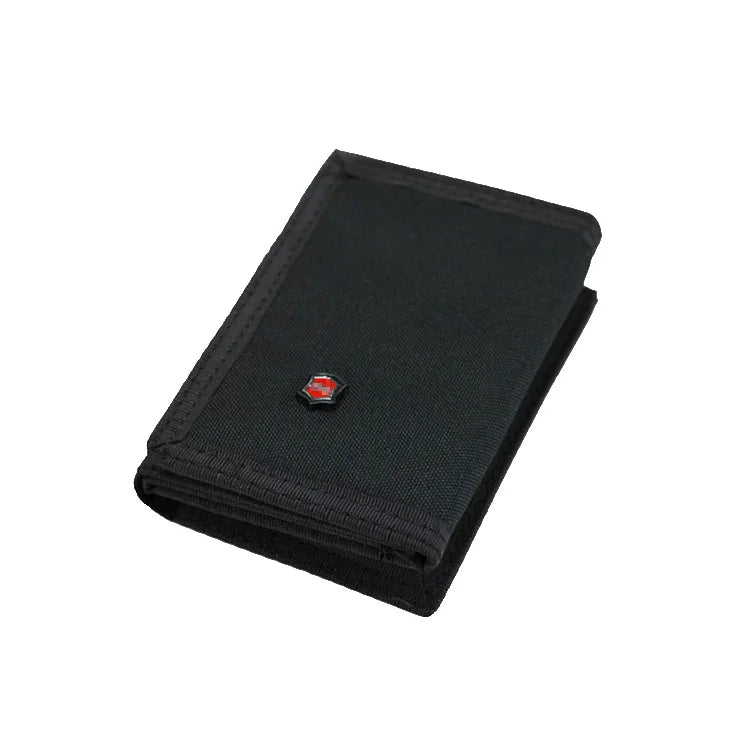 Men's Canvas Student Wallet Zipper Short Magic 3 Fold Men Purse