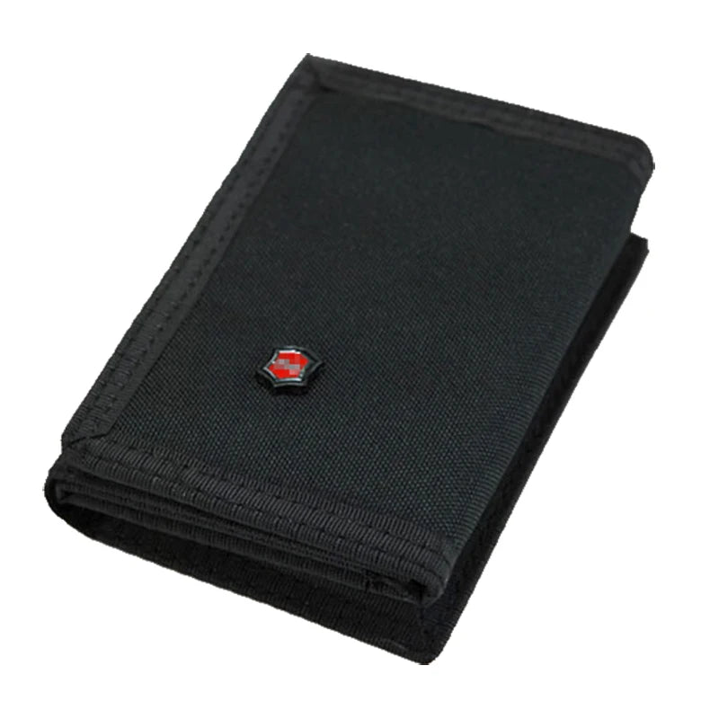 Men's Canvas Student Wallet Zipper Short Magic 3 Fold Men Purse