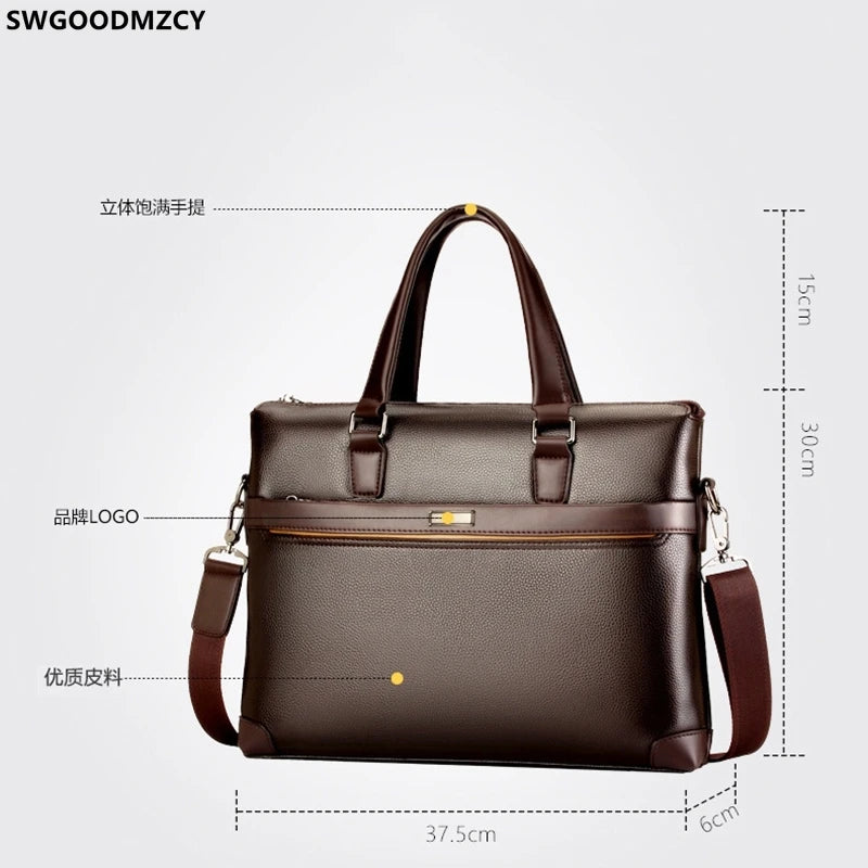 Men Leather Laptop Bag Crossbody Bags for Women Office Briefcase Shoulder