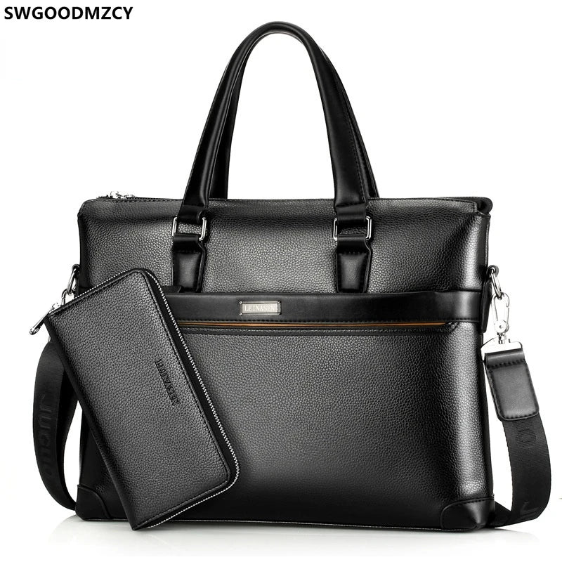 Men Leather Laptop Bag Crossbody Bags for Women Office Briefcase Shoulder