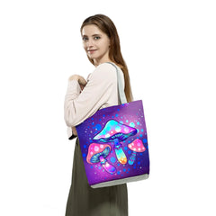 Bright Colors Mushroom Print Handbags Women Eco Reusable Shopping