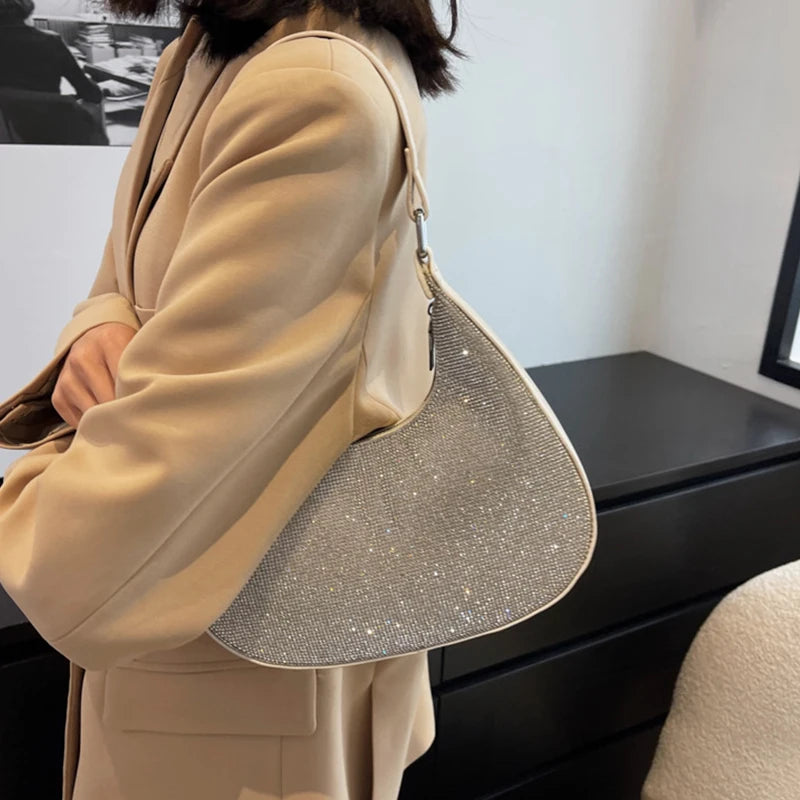 Bright Diamond Underarm Bag Chain Shoulder-straps