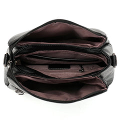 Women's Brown Sheepskin Leather Shoulder Bag Crossbody Purse