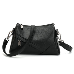 Women's Brown Sheepskin Leather Shoulder Bag Crossbody Purse