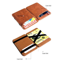 Brown Vintage Little Prince And Fox Printing Leather Magic Wallets