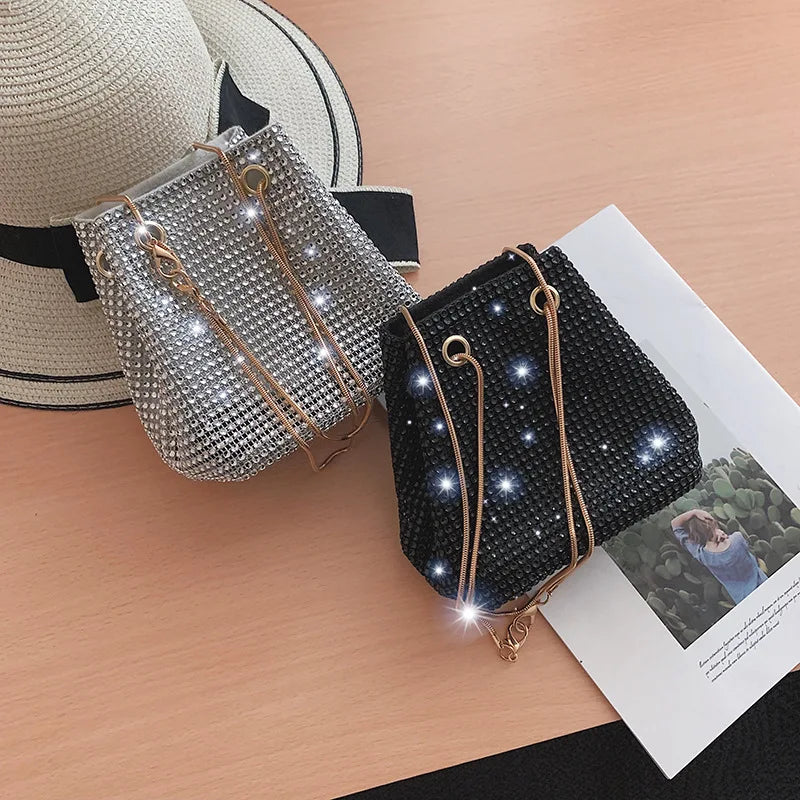 Bright Diamond Chain Shoulder Bag - Small Satchel