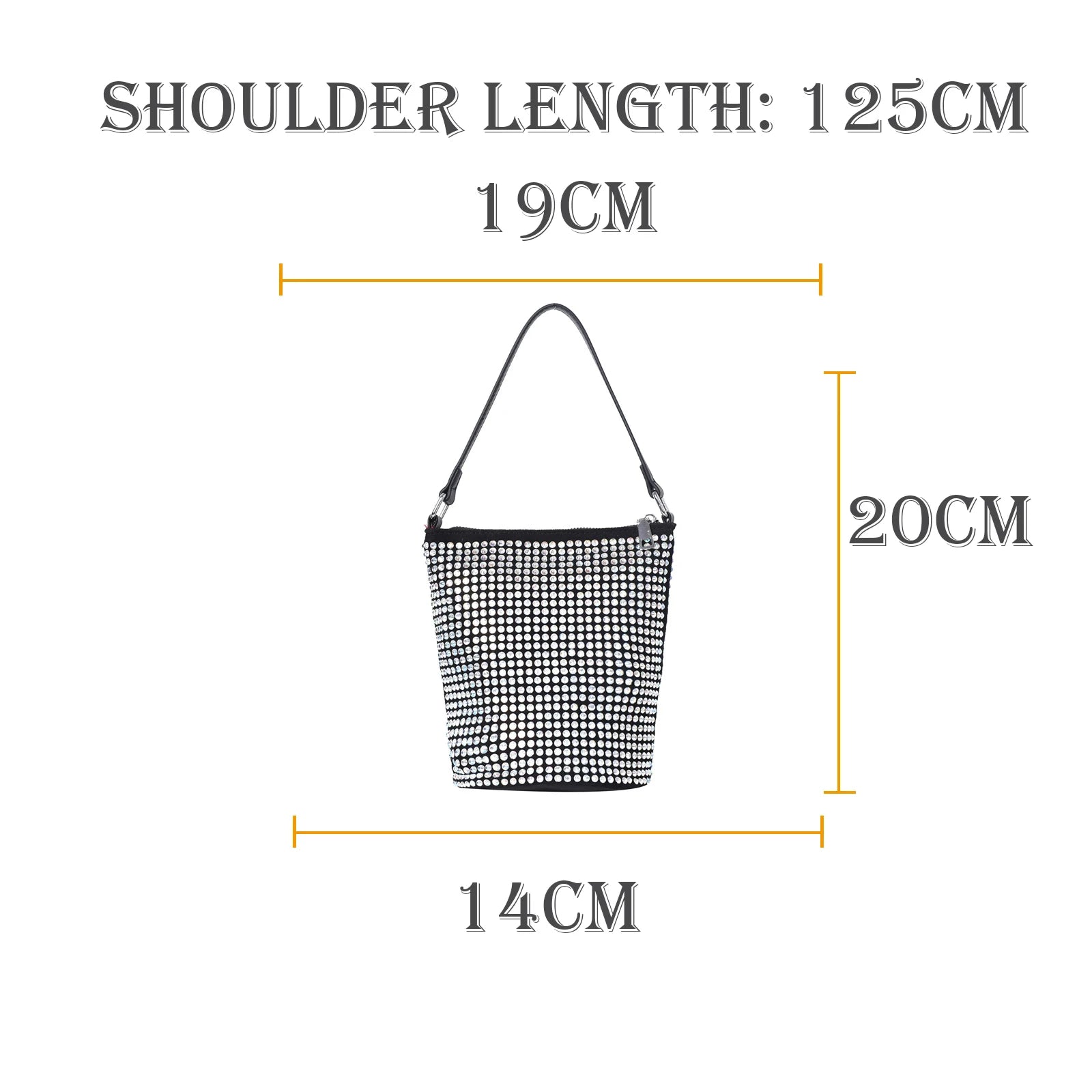 Diamond Inset Bucket Bag for Women Summer Beach Party B024