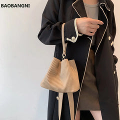 Winter PU Leather Women's Handbag Small Shoulder Bag