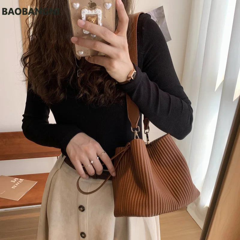 Winter PU Leather Women's Handbag Small Shoulder Bag