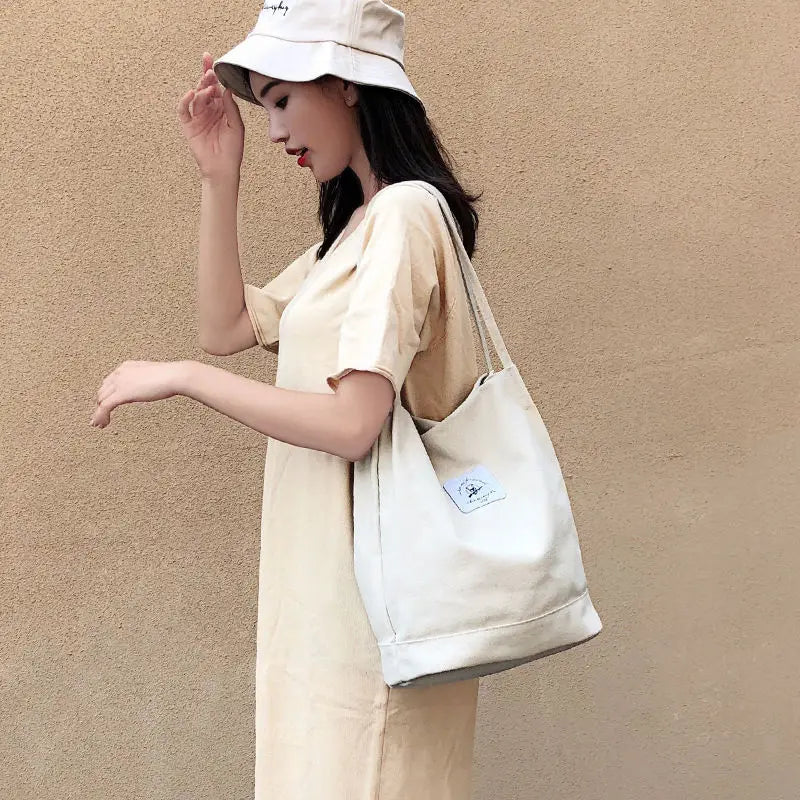 Canvas Bucket Bag Art Retro Shoulder Bag