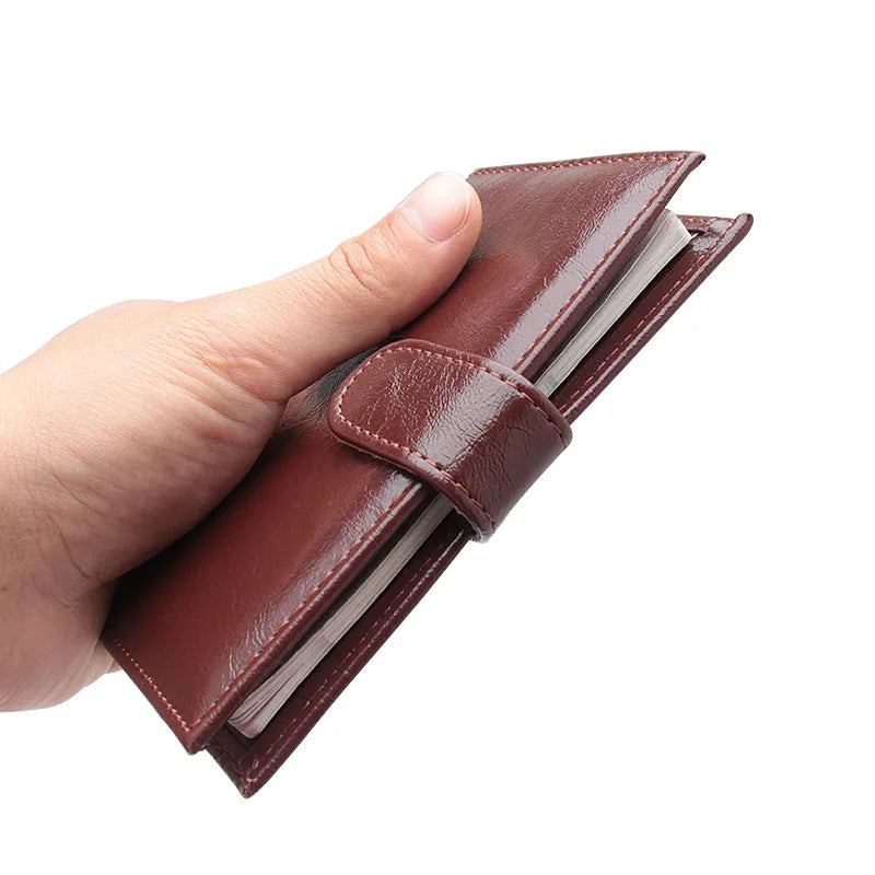 Oil Wax PU Leather Passport Holder with ID Card Cover