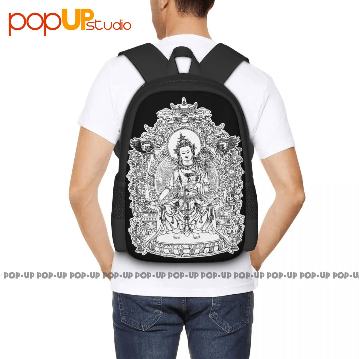 Buddha Kung Fu Shaolin Monk Deity Backpack Large Capacity Schoolbag