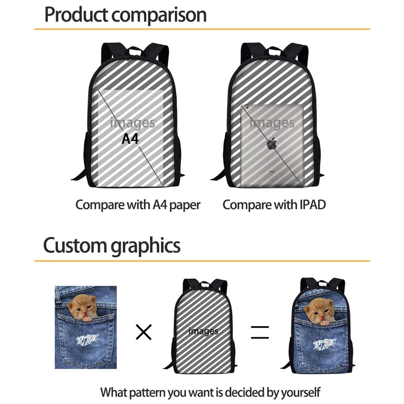 Bull Terrier School Bags for Girls Boys Teenages Schoolbag Dog Printing