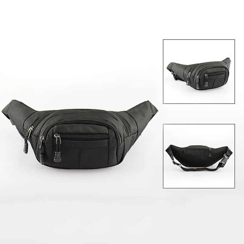 Leather Bum Bag Waist Belt with Zipper