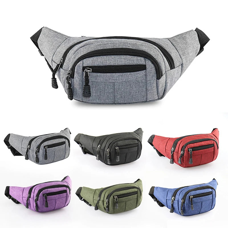 Leather Bum Bag Waist Belt with Zipper