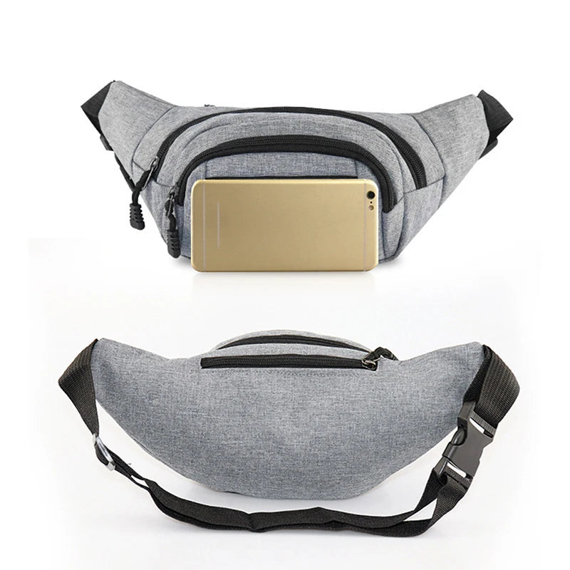 Leather Bum Bag Waist Belt with Zipper