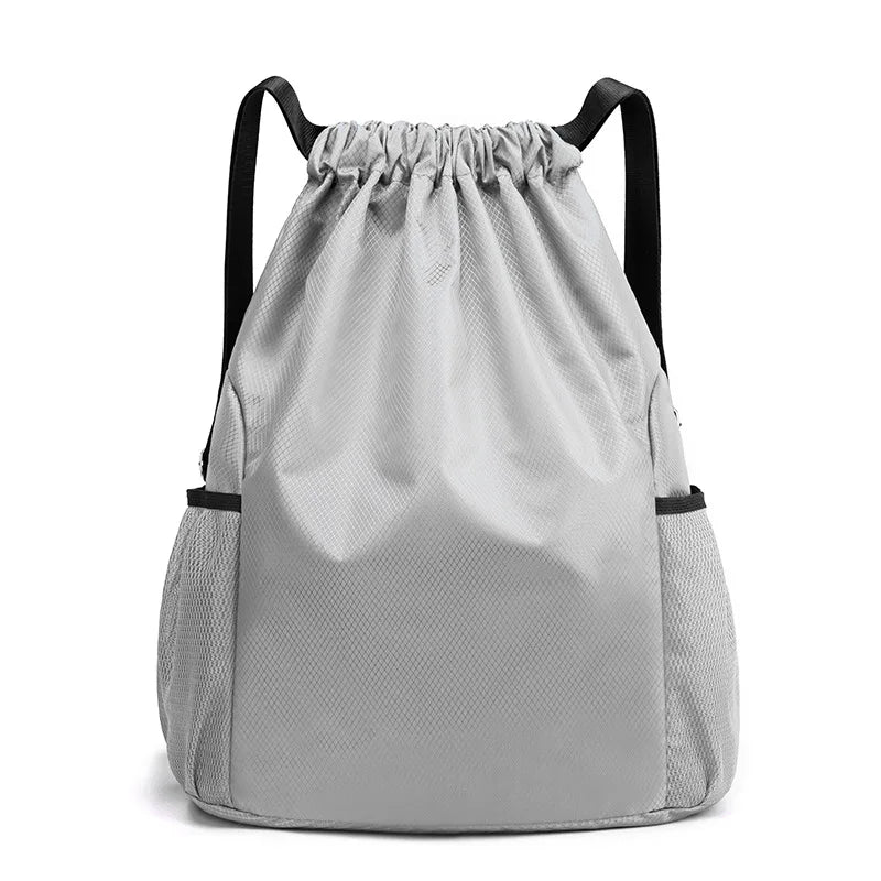 Large Capacity Drawstring Fitness Bag, Pocket Backpack for Men and Women