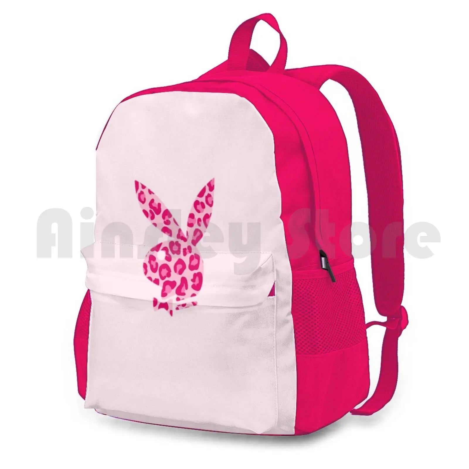 Bunny-Leopard Print Outdoor Hiking Backpack Waterproof Camping Travel