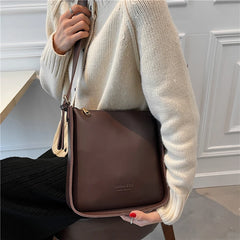 Vintage Wide Strap Shoulder Bags For Women Large Capacity Work Crossbody