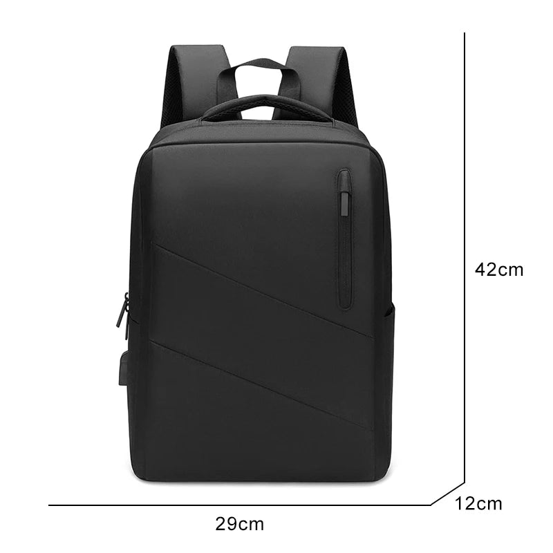 Men's Business Backpack USB Charging Waterproof Laptop Bag 15.6 Multi-function