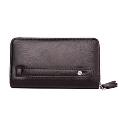 Men Clutch Bag Large Capacity Wallet Double Zipper Long Wallet