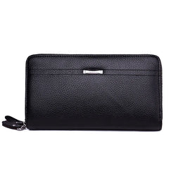 Men Clutch Bag Large Capacity Wallet Double Zipper Long Wallet