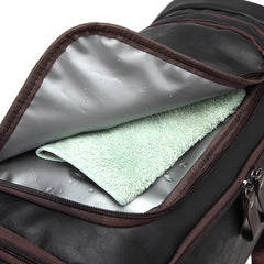 Men's PU Leather Travel Shoulder Bag with Shoe Compartment