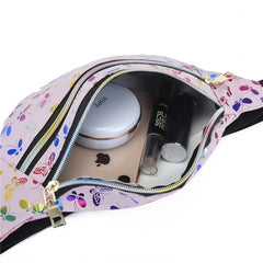 Butterfly Printed Waist Bag Women Fanny Pack Colorful Girls Bum Bag