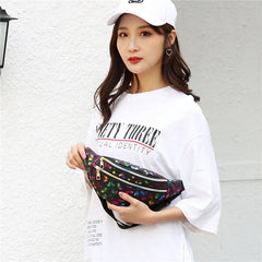 Butterfly Printed Waist Bag Women Fanny Pack Colorful Girls Bum Bag