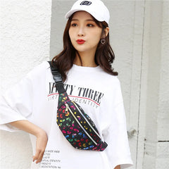 Butterfly Printed Waist Bag Women Fanny Pack Colorful Girls Bum Bag