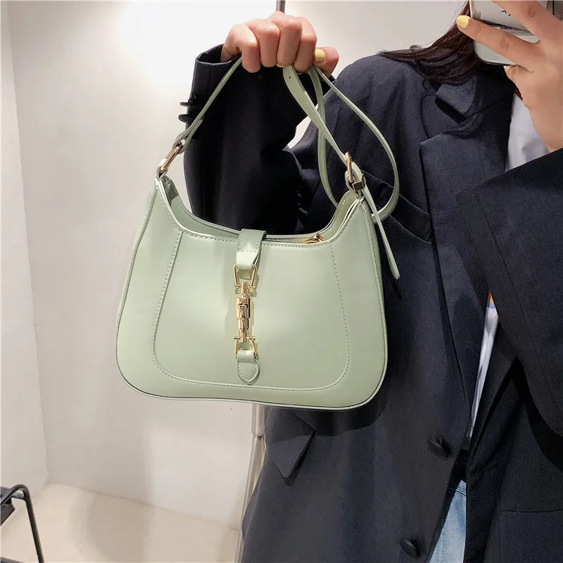 Buylor Women's Shoulder Bags Designers Underarm Handbag Top Purses PU Leather