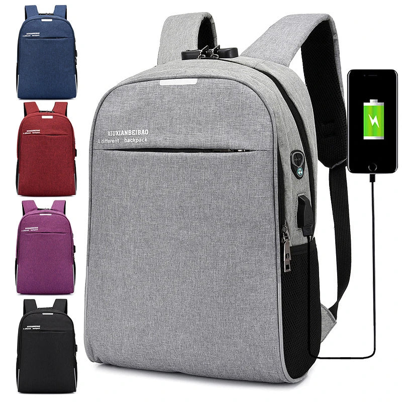 Buylor Business Backpack Men Anti Theft Lock Laptop Bag USB Charging Waterproof